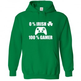 0 % Irish 100 % Gamer Kids & Adults Unisex Hoodie